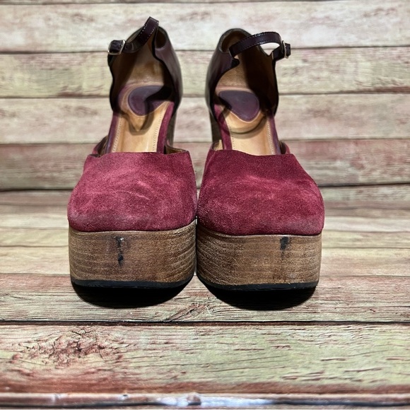 Chloe Red Suede Platform Heels - Picture 6 of 8